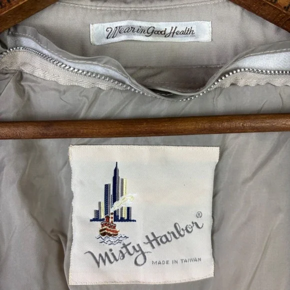 Vintage Misty Harbor Trench Coat Mens 40 Short Beige Rain Jacket Zepel Treated